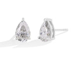 Solitaire Moissanite Earrings Studs in Sterling Silver