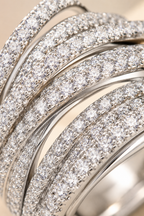 Forget Age Enjoy Yourself Moissanite Band Crossover Ring