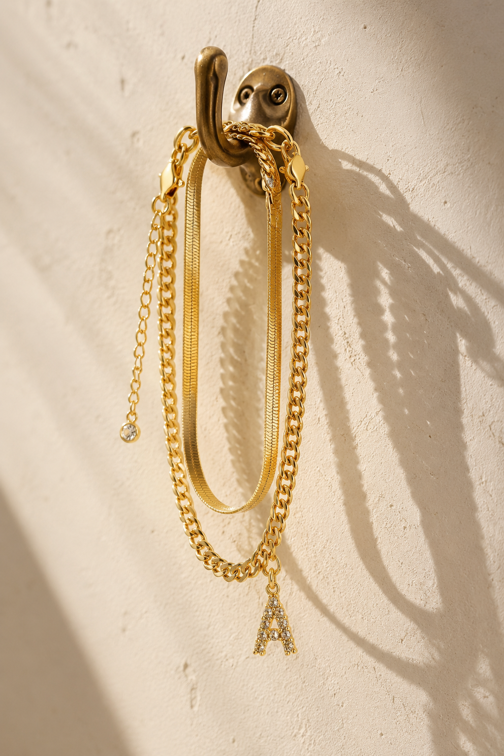 Initial Anklet Set — 14K Gold-Plated Waterproof Ankle Bracelets