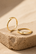 Initial Ring — 14K Gold-Plated Letter Signet Ring