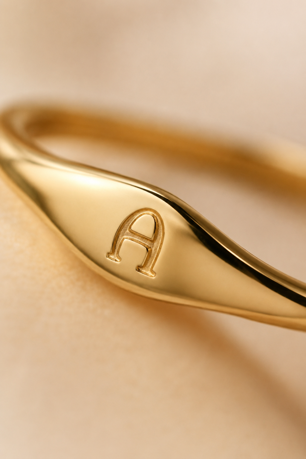 Initial Ring — 14K Gold-Plated Letter Signet Ring