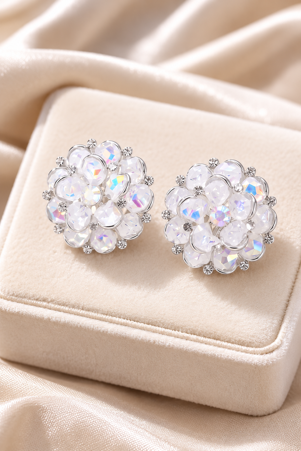 Ortensia Crystal Bloom Studs Earrings