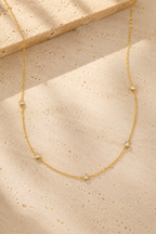 Stellina Station Necklace — 14K Gold-Plated CZ Choker