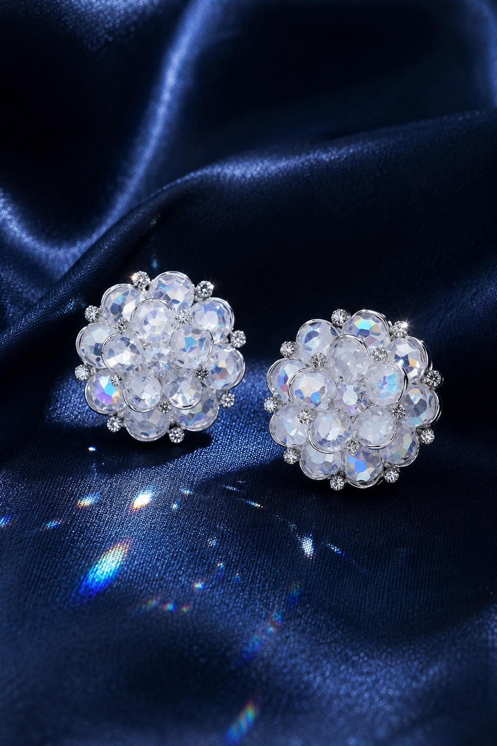Ortensia Crystal Bloom Studs Earrings