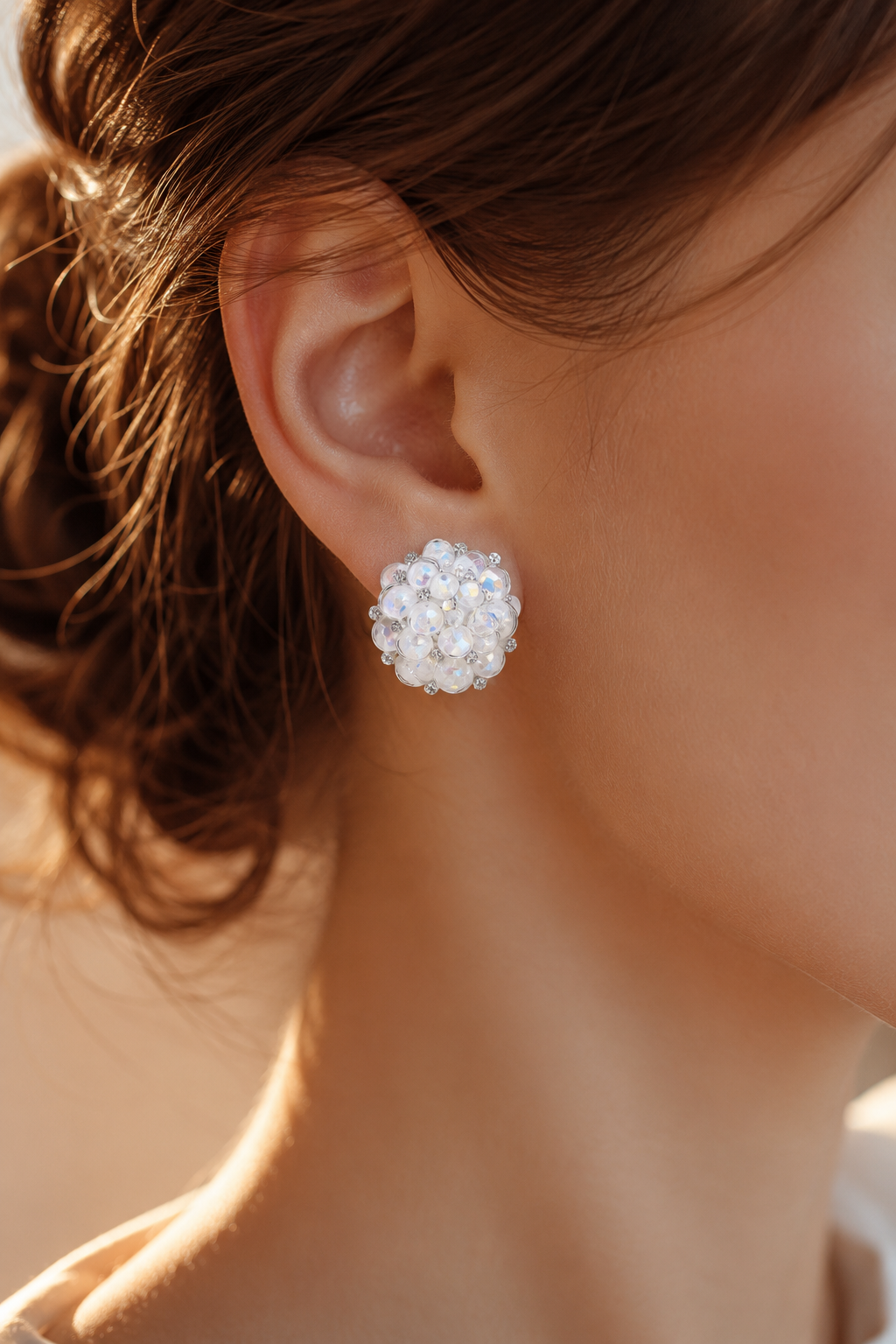 Ortensia Crystal Bloom Studs Earrings