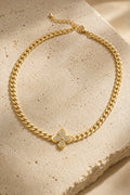 Clover Necklace — 14k Gold-Plated Cuban Chain