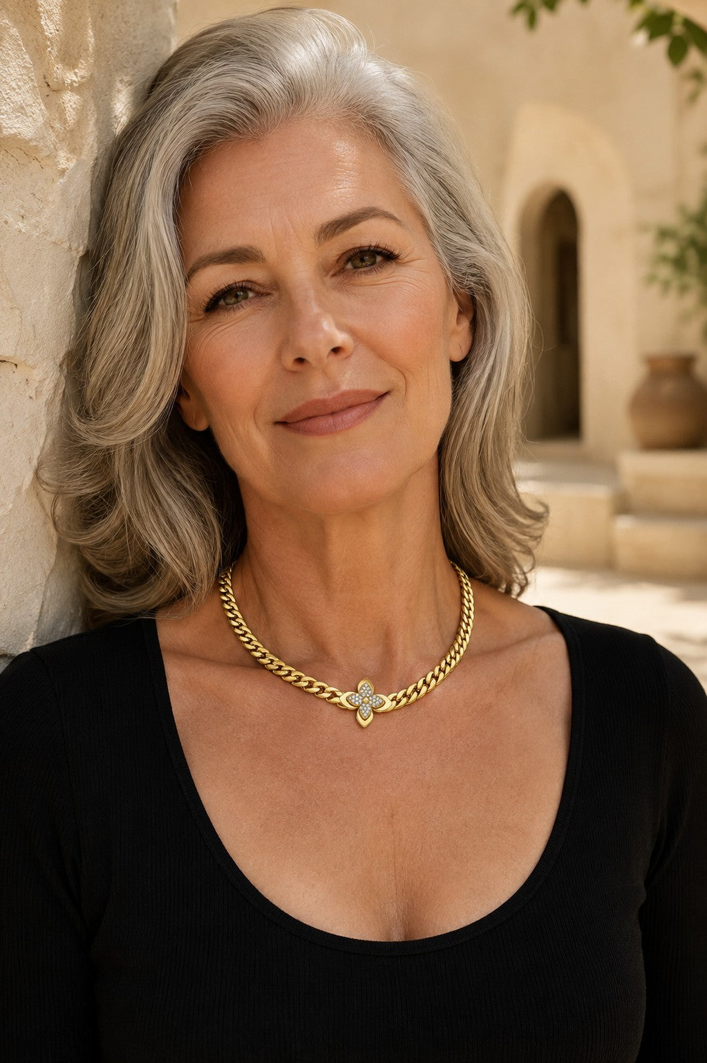 Clover Necklace — 14k Gold-Plated Cuban Chain