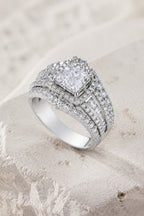 Princess Cut Crystal Halo Ring