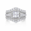 Princess Cut Crystal Halo Ring