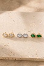 Nerano Marquise Studs — Bezel-Set Crystal Stud Earrings