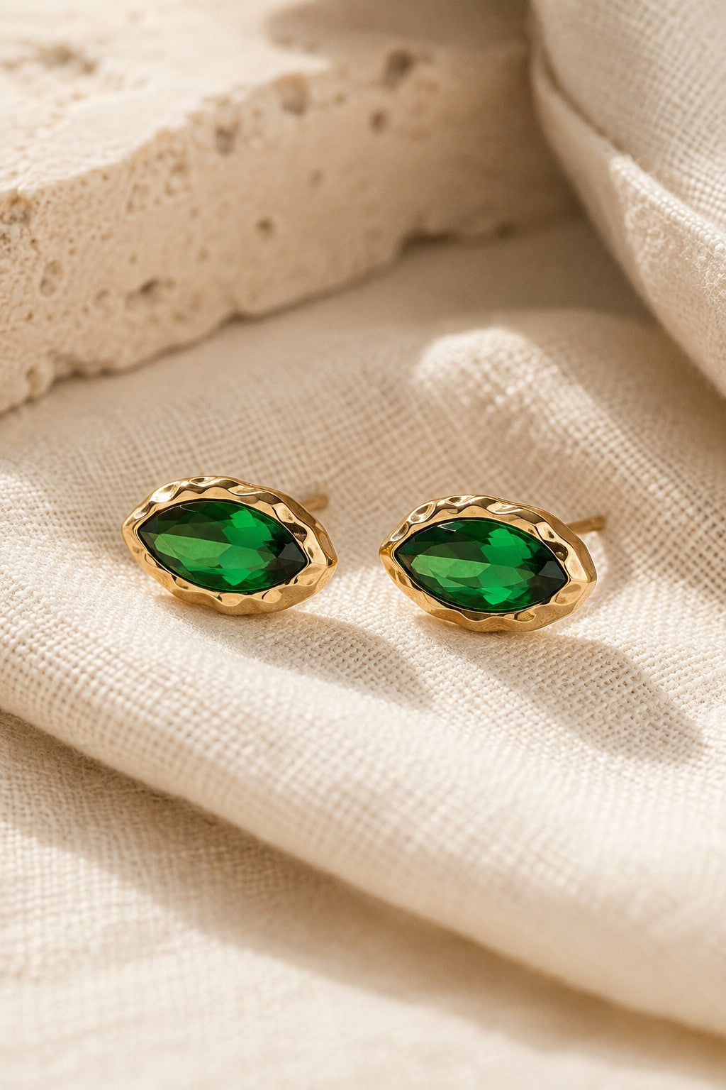 Nerano Marquise Studs — Bezel-Set Crystal Stud Earrings