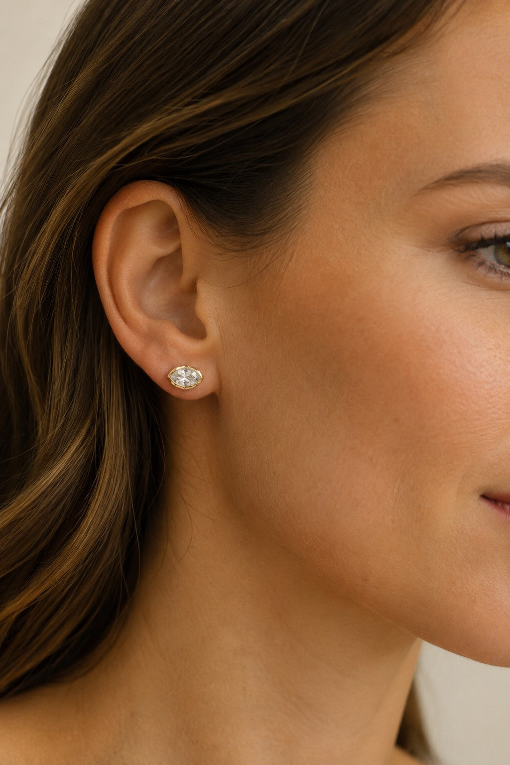 Nerano Marquise Studs — Bezel-Set Crystal Stud Earrings