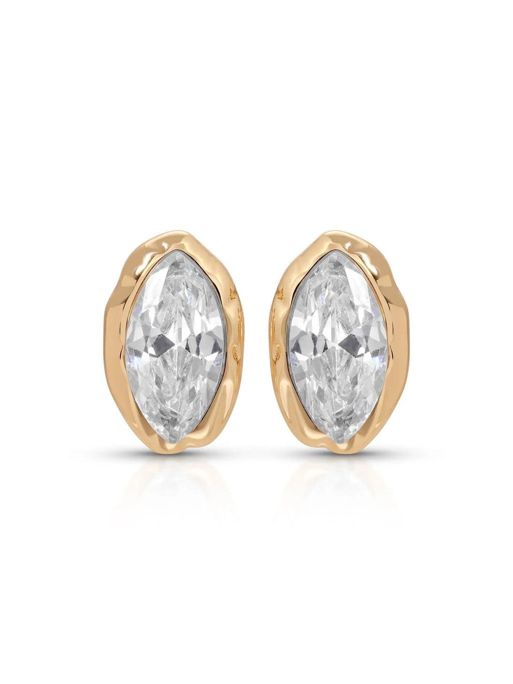 Nerano Marquise Studs — Bezel-Set Crystal Stud Earrings