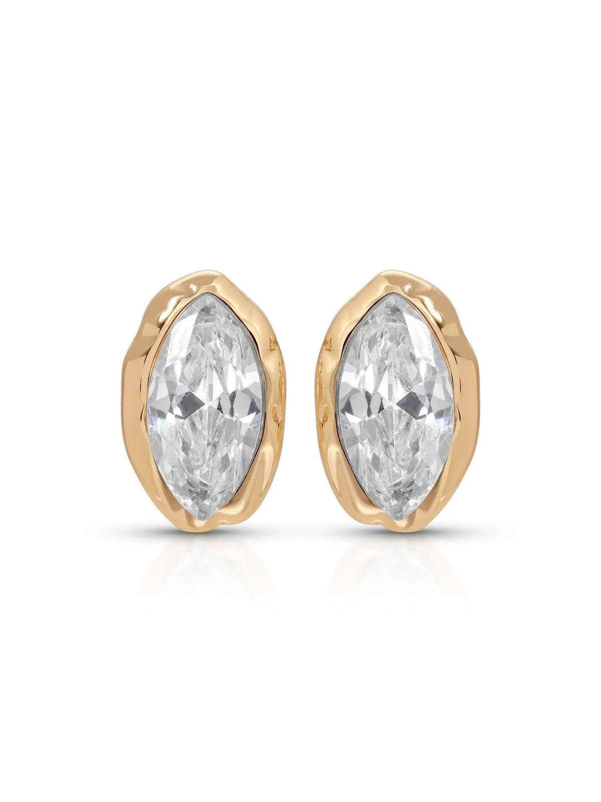 Nerano Marquise Studs — Bezel-Set Crystal Stud Earrings