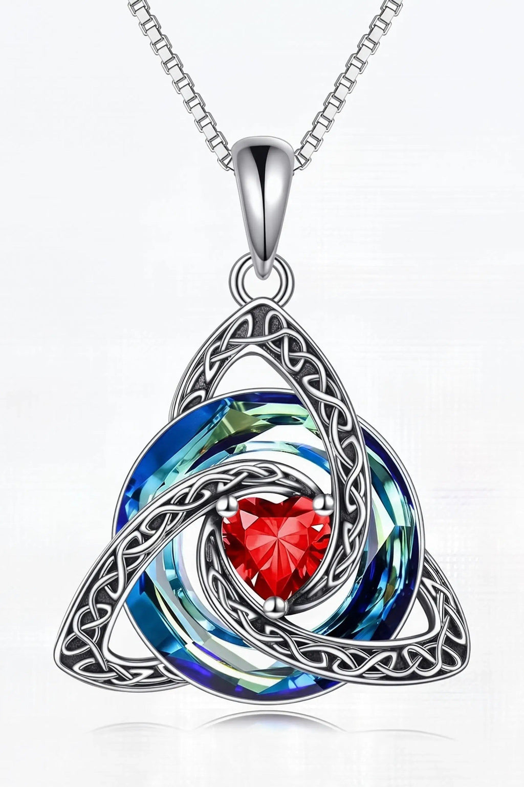 Knot Birthstone Crystal Pendant Necklace