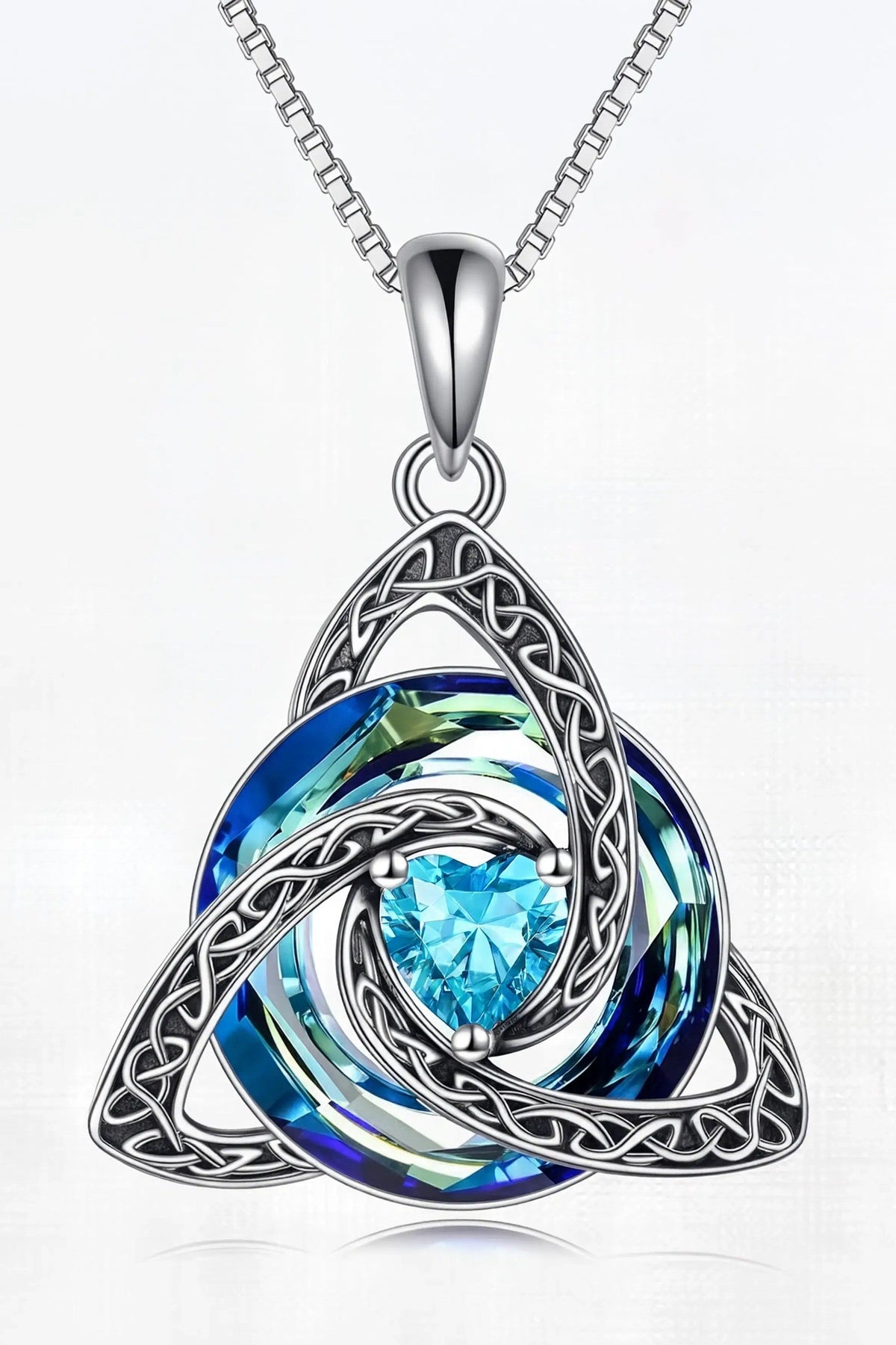 Knot Birthstone Crystal Pendant Necklace