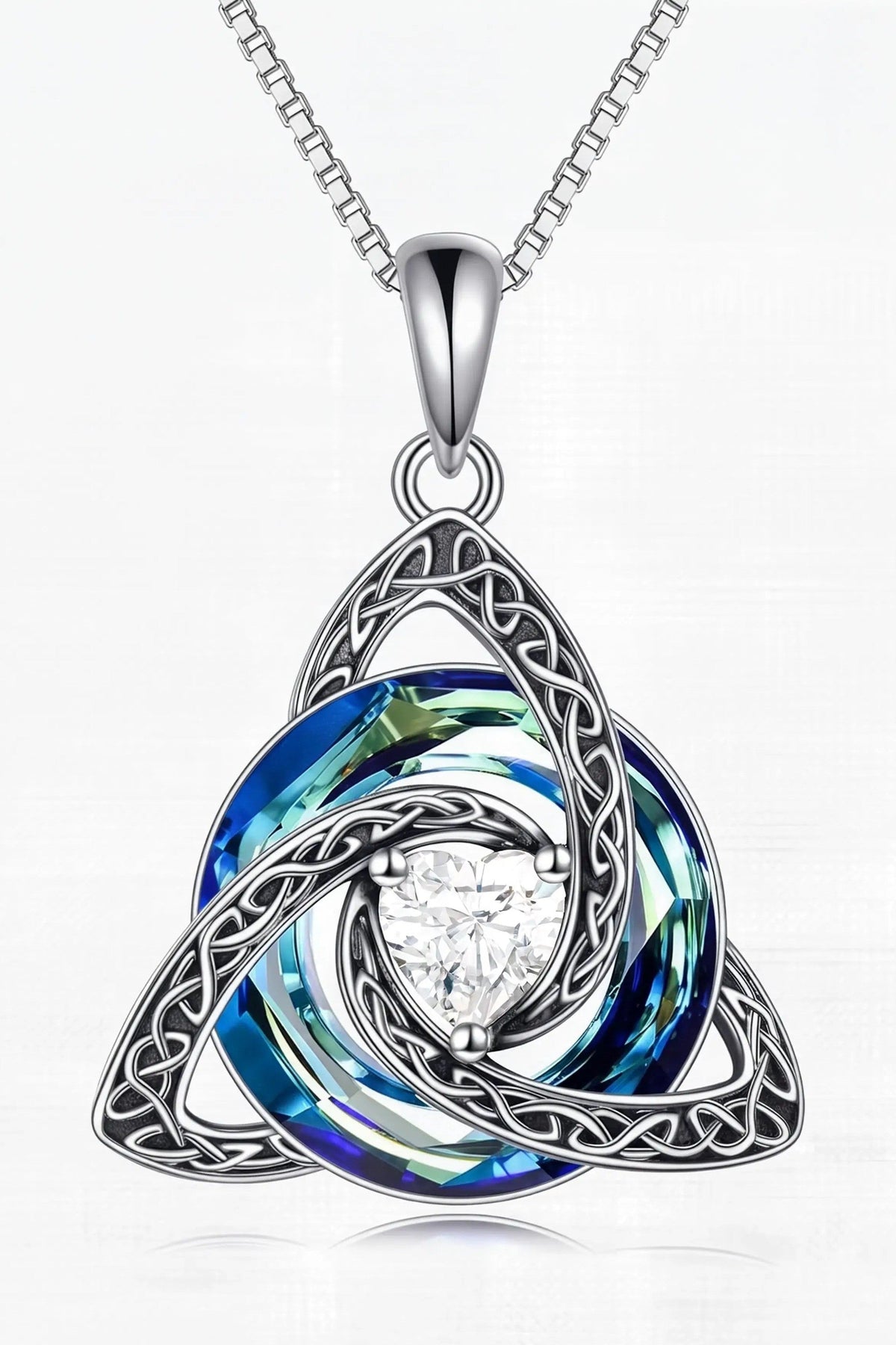 Knot Birthstone Crystal Pendant Necklace