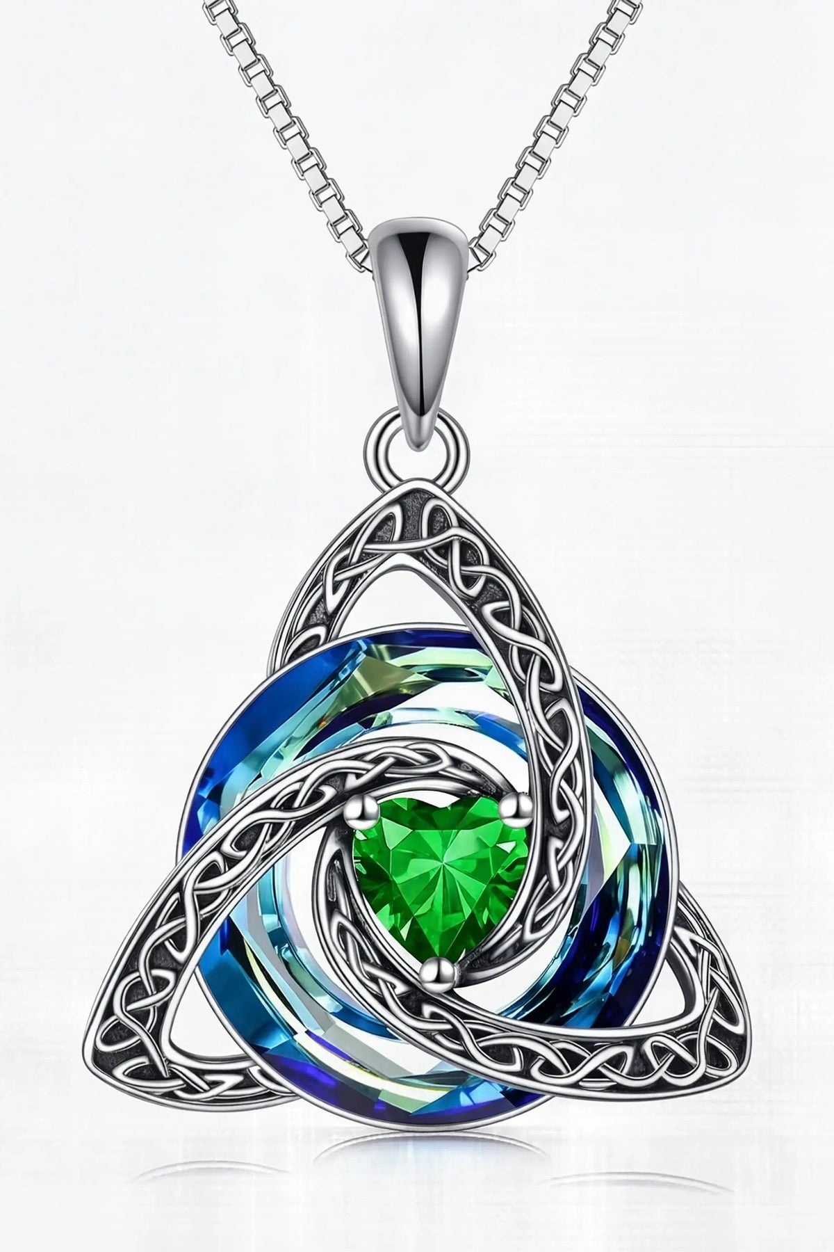 Knot Birthstone Crystal Pendant Necklace