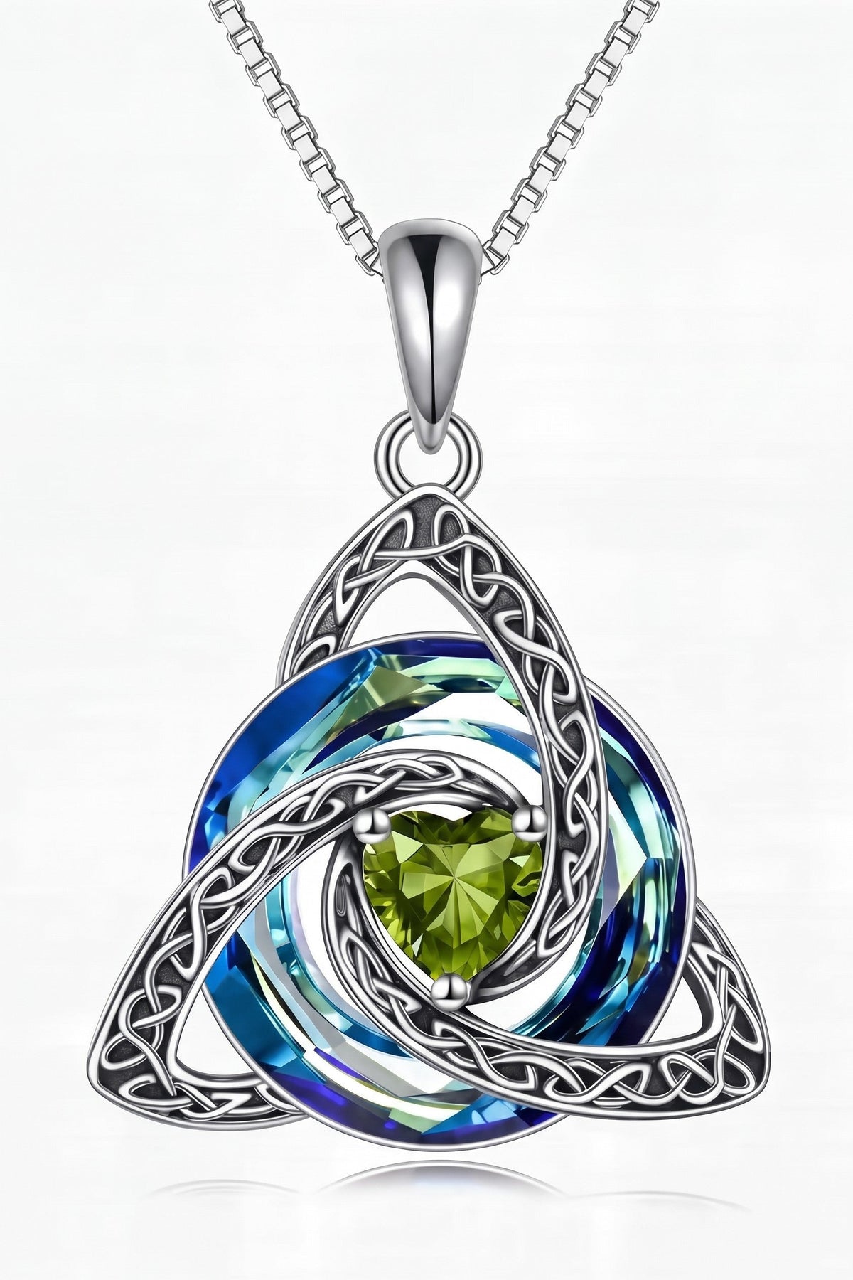 Knot Birthstone Crystal Pendant Necklace
