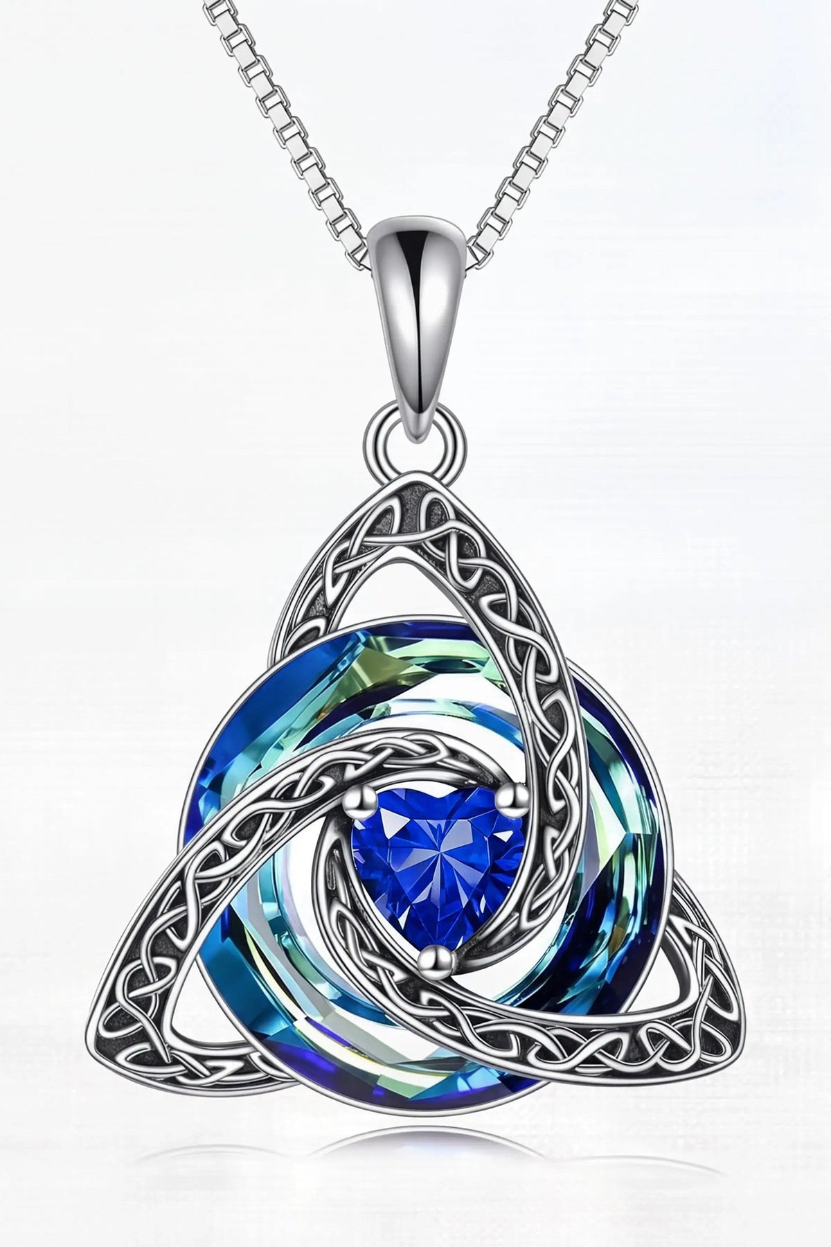 Knot Birthstone Crystal Pendant Necklace