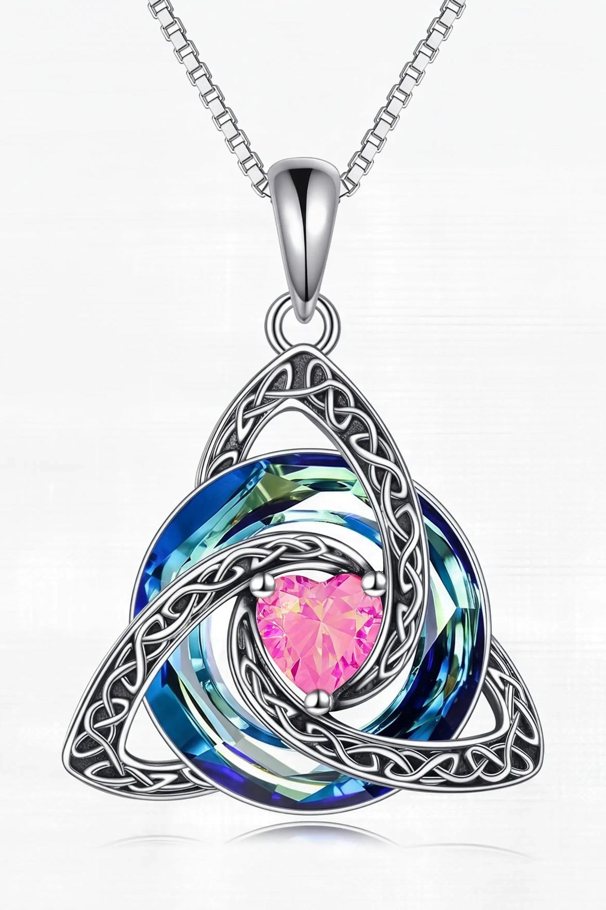 Knot Birthstone Crystal Pendant Necklace