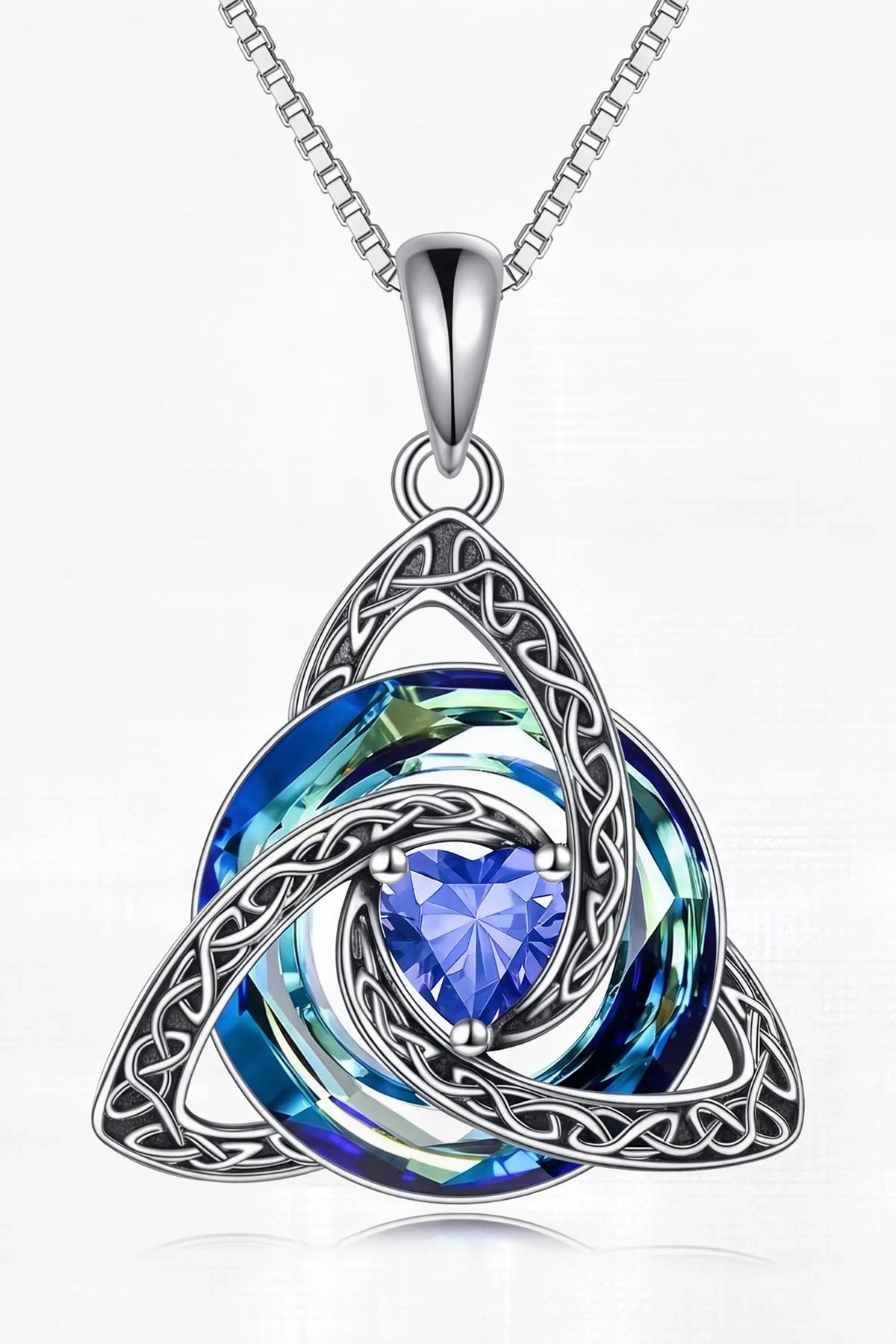 Knot Birthstone Crystal Pendant Necklace