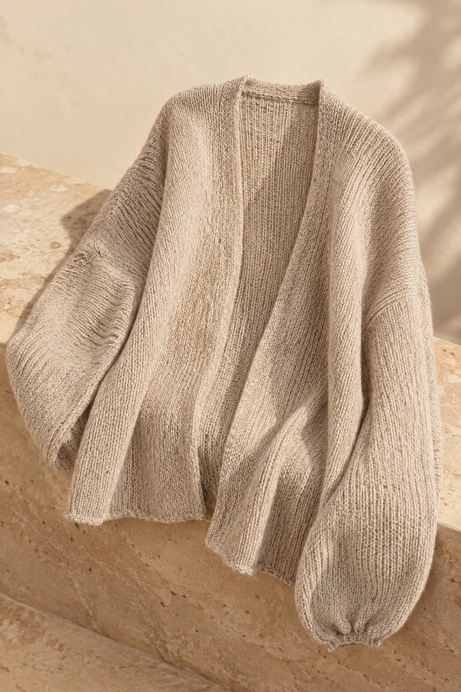 Lightweight Open-Front Knit Oversized Cardigan