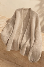 Lightweight Open-Front Knit Oversized Cardigan