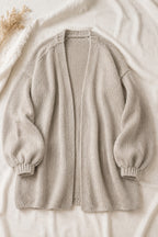 Lightweight Open-Front Knit Oversized Cardigan