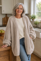 Lightweight Open-Front Knit Oversized Cardigan