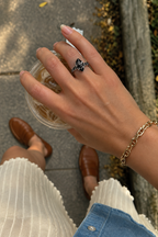 Vintage Flower Vine Band Ring