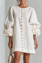 Petalo Puff Sleeve Dress — Floral Cuff Mini