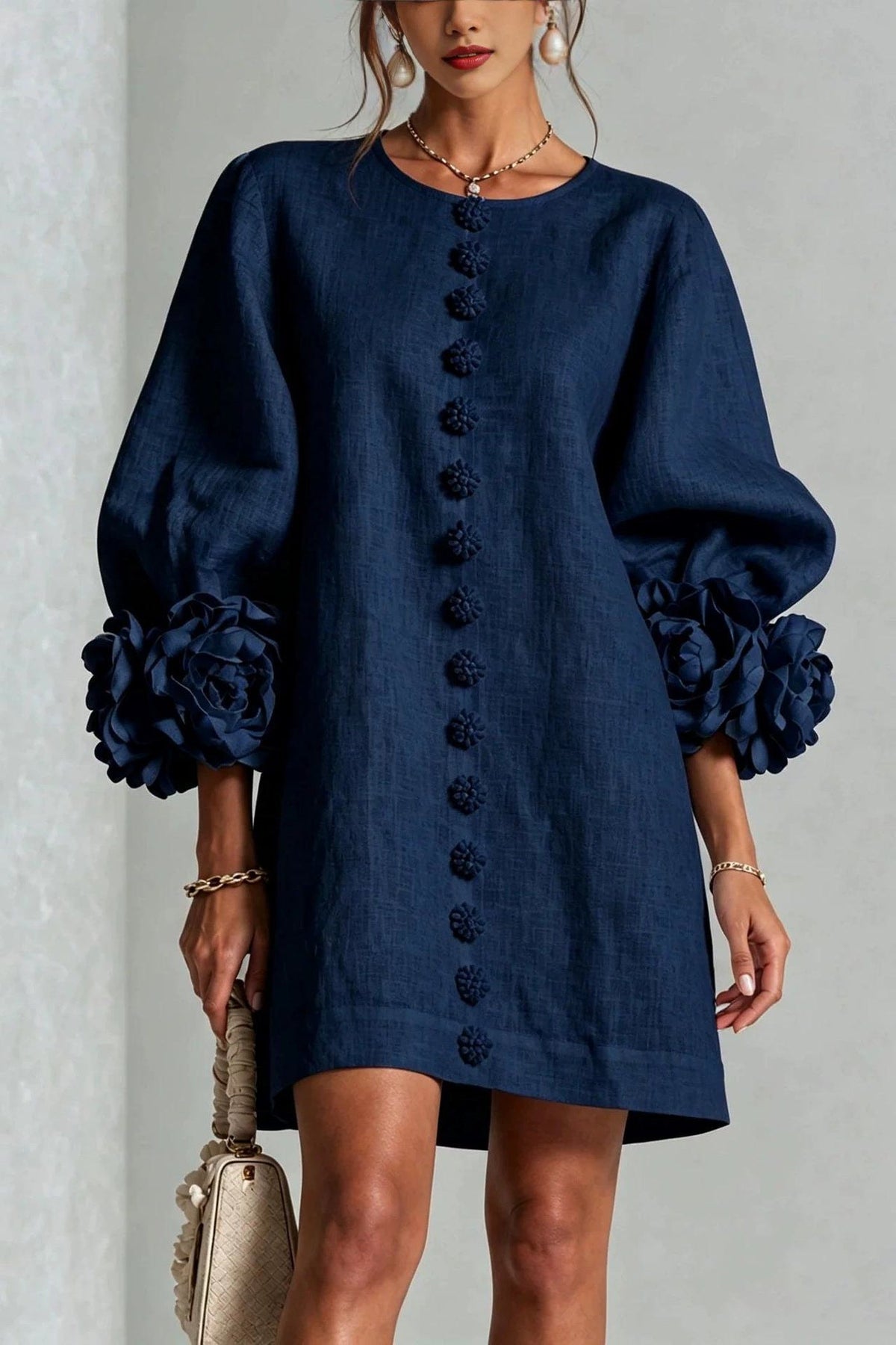 Petalo Puff Sleeve Dress — Floral Cuff Mini