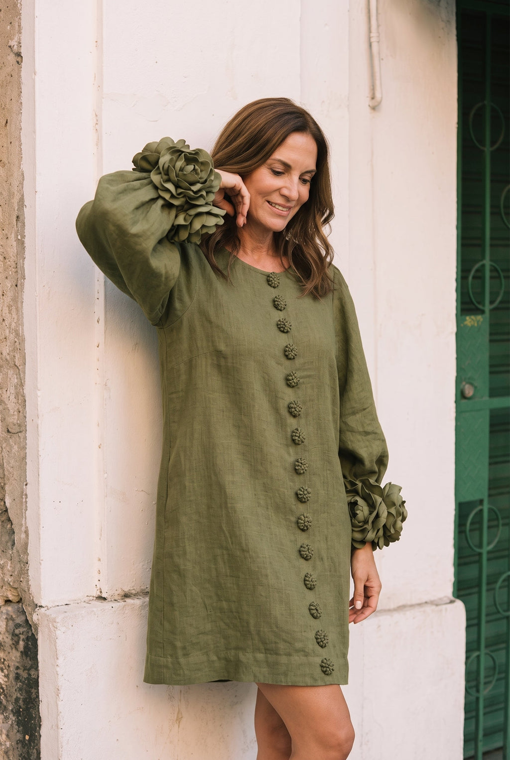 Petalo Puff Sleeve Dress — Floral Cuff Mini