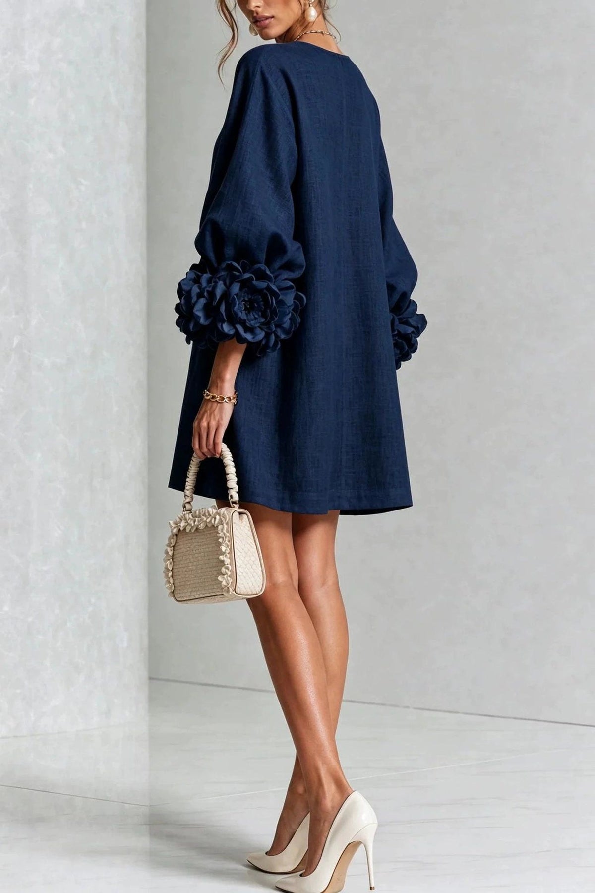 Petalo Puff Sleeve Dress — Floral Cuff Mini