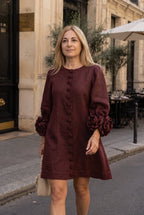 Petalo Puff Sleeve Dress — Floral Cuff Mini