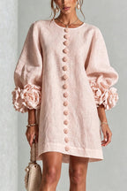 Petalo Puff Sleeve Dress — Floral Cuff Mini