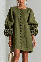 Petalo Puff Sleeve Dress — Floral Cuff Mini