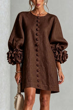 Petalo Puff Sleeve Dress — Floral Cuff Mini