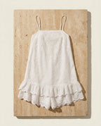 Floral Embroidery with Shorts Romper