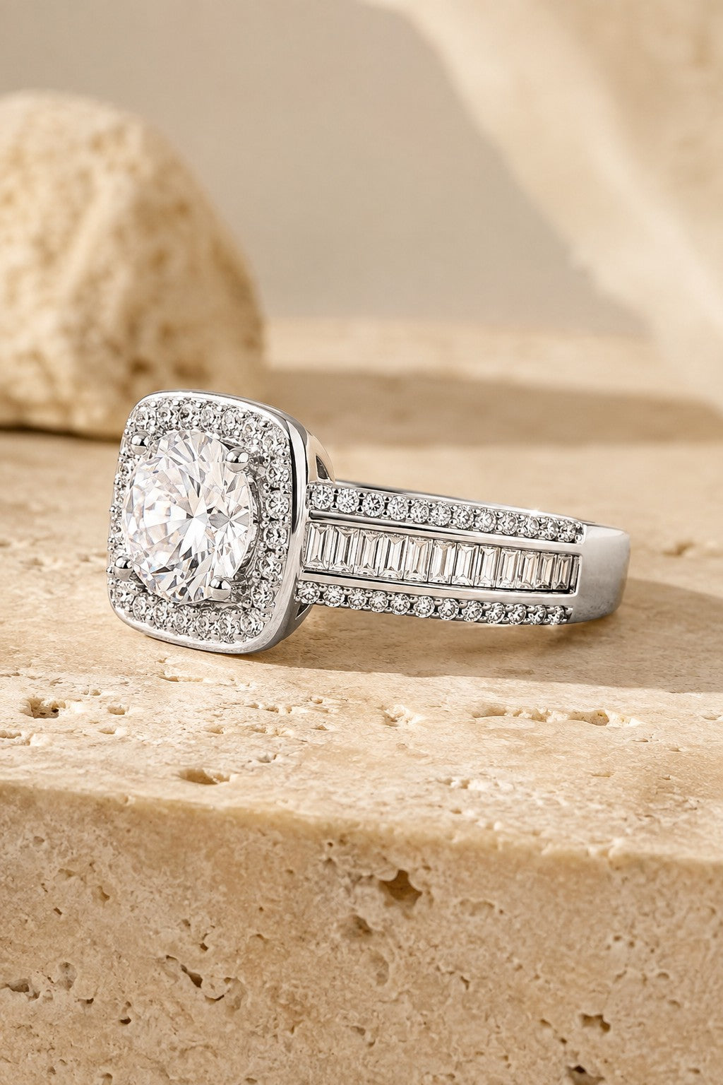 Procida Halo Ring — Square Halo Crystal Cocktail Ring