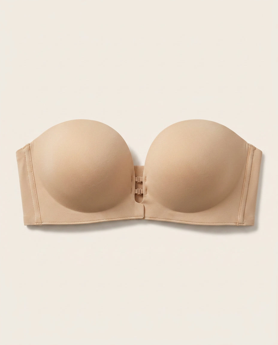 Front-Closure Push-Up Strapless Bra