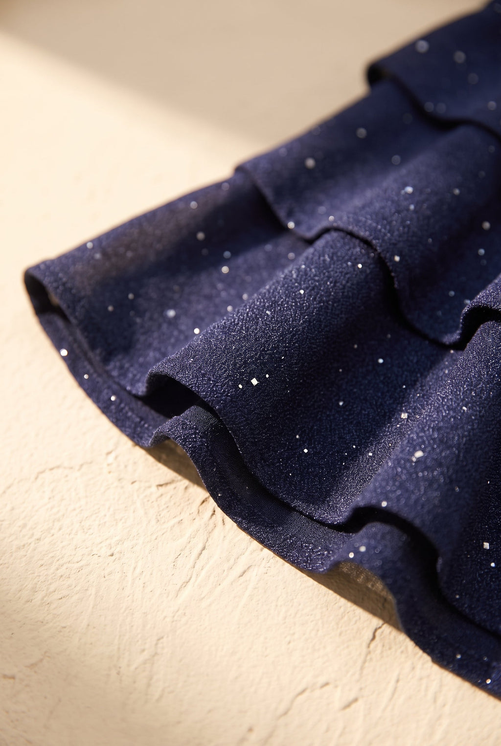 Scintilla Shimmer Dress — Ruffle Hem with Scarf