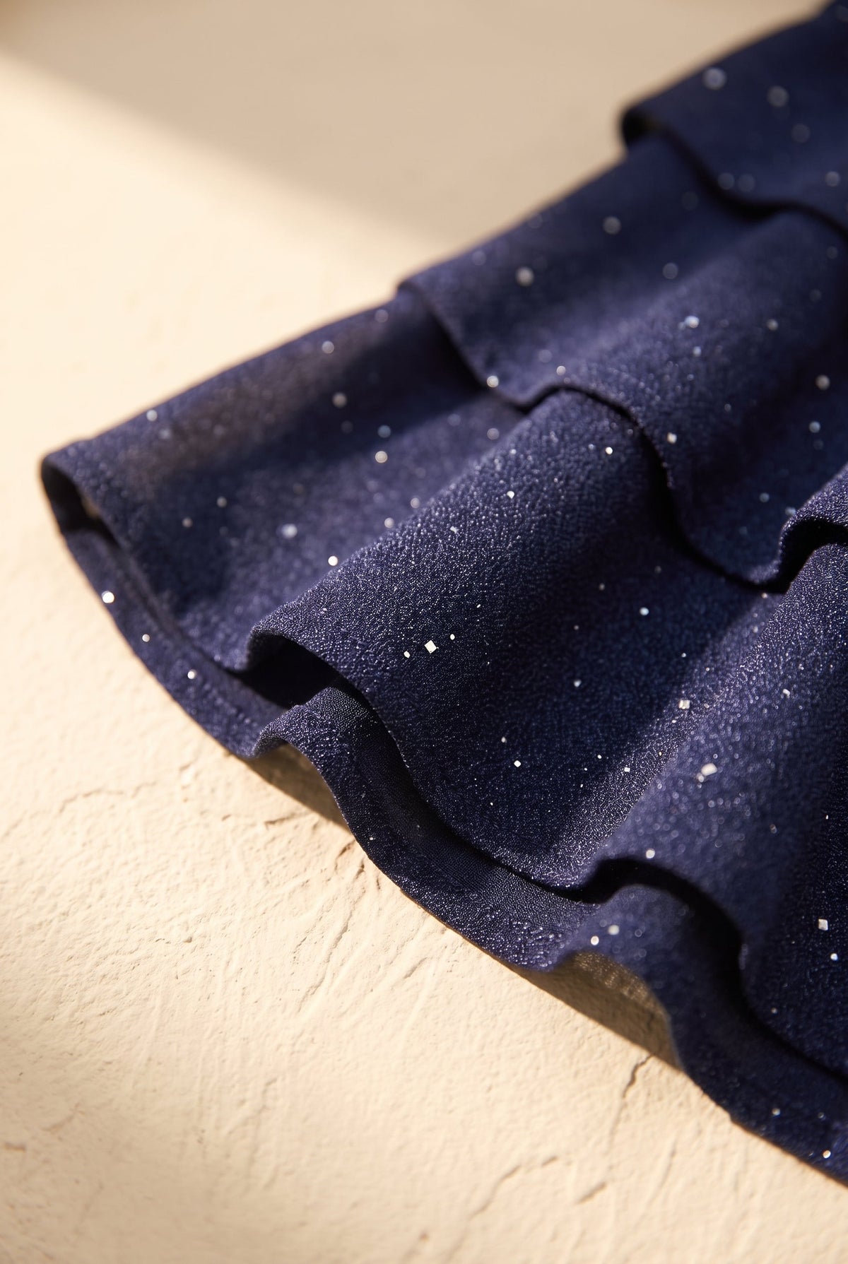 Scintilla Shimmer Dress — Ruffle Hem with Scarf