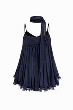Scintilla Shimmer Dress — Ruffle Hem with Scarf