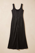 Cowl Neck with High Slit Satin Gown
