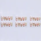 White polka dot lace press on nails